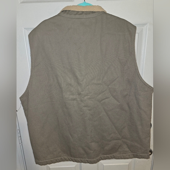 NWOT Wolverine Upland Vest Cotton Twill Tan Sherpa Lined Zip-up Vest Men's XXL - Picture 7 of 10
